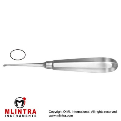 Modell USA Bone Curette Oval - Fig. 3 Stainless Steel, 16 cm - 6 1/4"